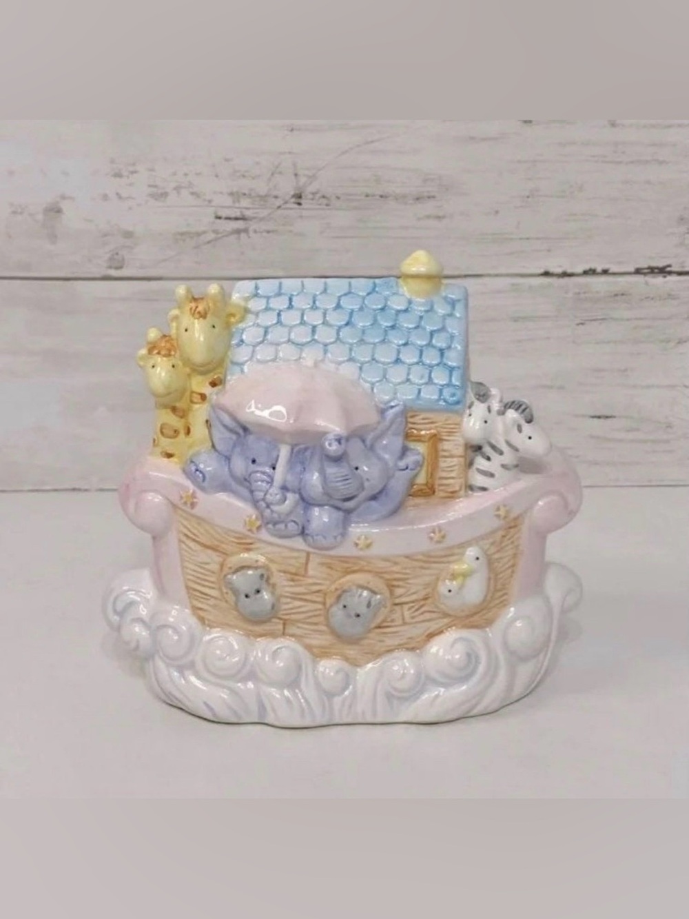 Vintage Russ Noah's Ark Coin Bank Ceramic